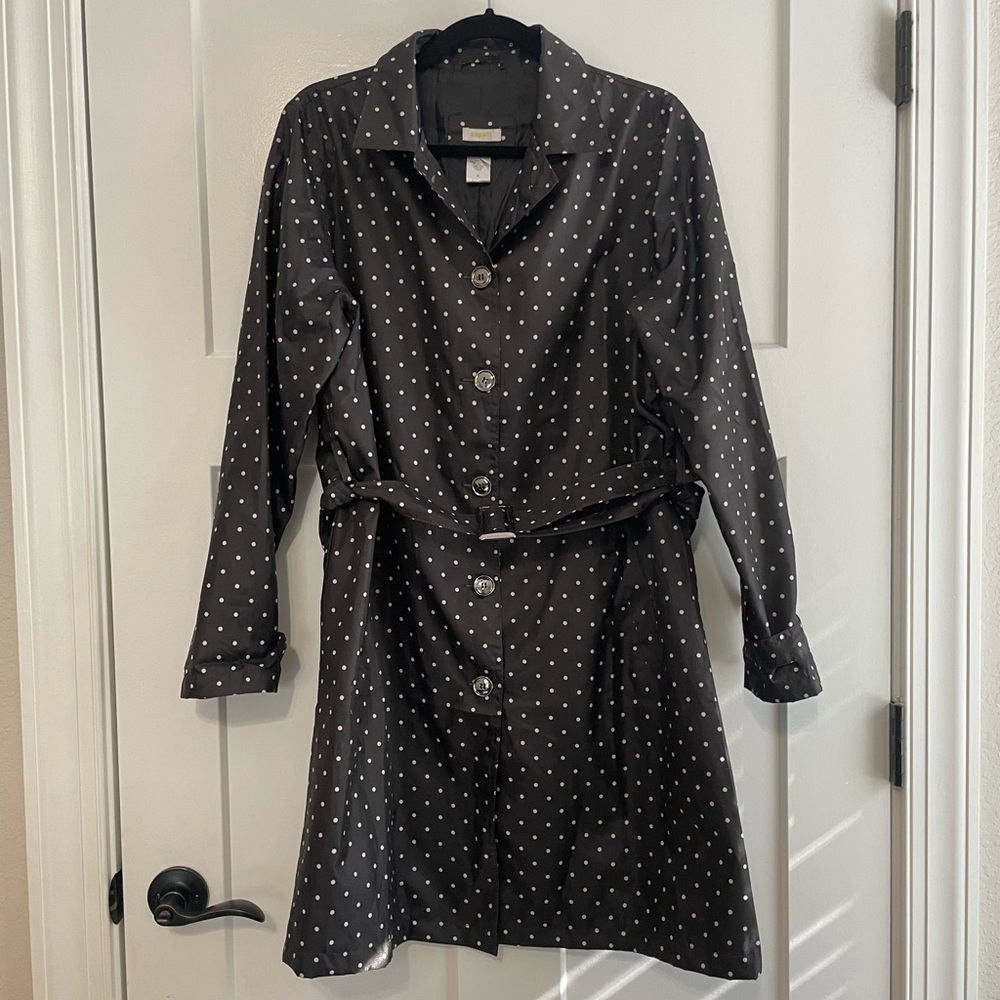 Vintage Polka Dot Belted Trench Rain Coat - Picture 7 of 7